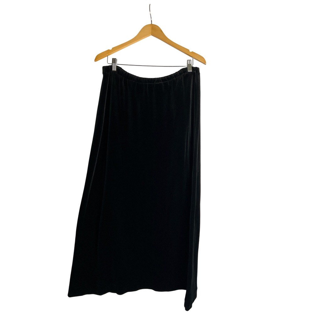 Vintage Velvet Maxi Skirt Black Long Miss Accent Act III Dark Romance Holiday XL